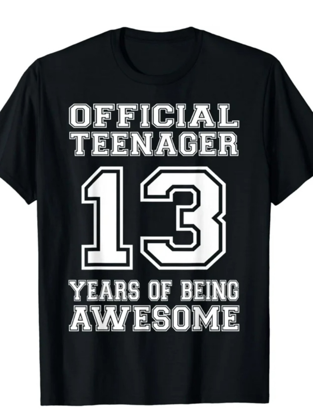 Official Teenager 13 Years of Being Awesome Black Kids T-Shirt